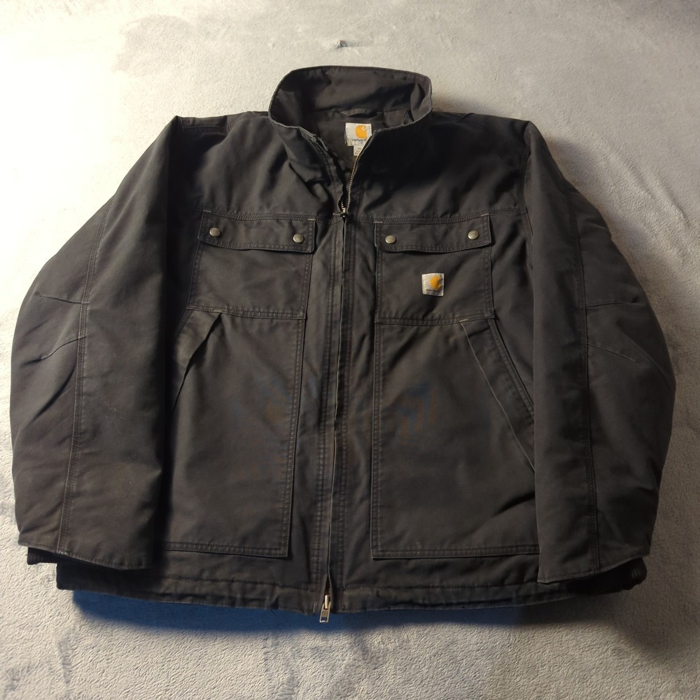 Carhartt Quick Duck Utility Jacket Mens 2XL Black Work Coat Thinsulate Lined